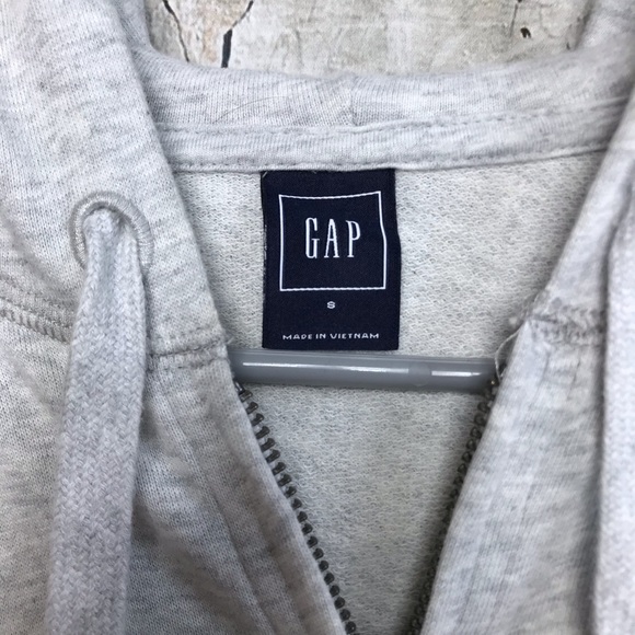Gap Gray Full Zip Spellout Hoodie Sz Small - Picture 2 of 4